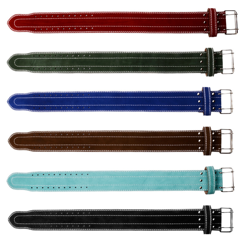High Quality Men's Gym Weight Lifting Belt Custom Double Button Exercise Fitness Leather Belt-For custom orders, please contact us.