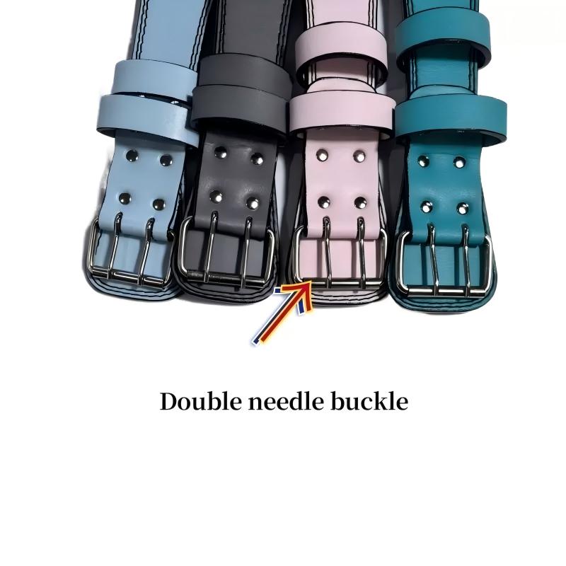 PU Leather Double Row Buckle Fitness Belt | Custom Color & Logo