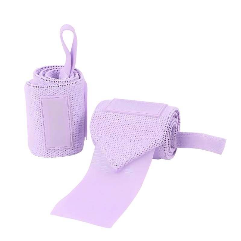 60cm long polyester-cotton wrist wraps with rubber label, strong compression and adjustable support for weightlifting, gym training.For custom orders, please contact us.