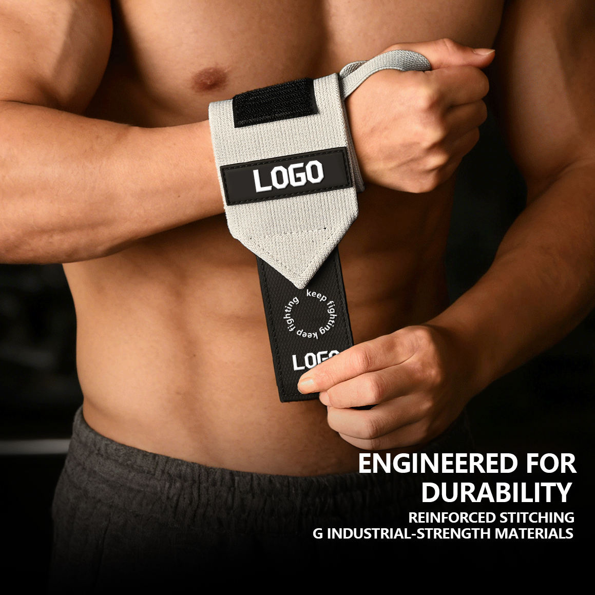 Custom Heavy Duty Wrist Wraps | Thickened Powerlifting Gym Wrist Straps for B2B Bulk Orders