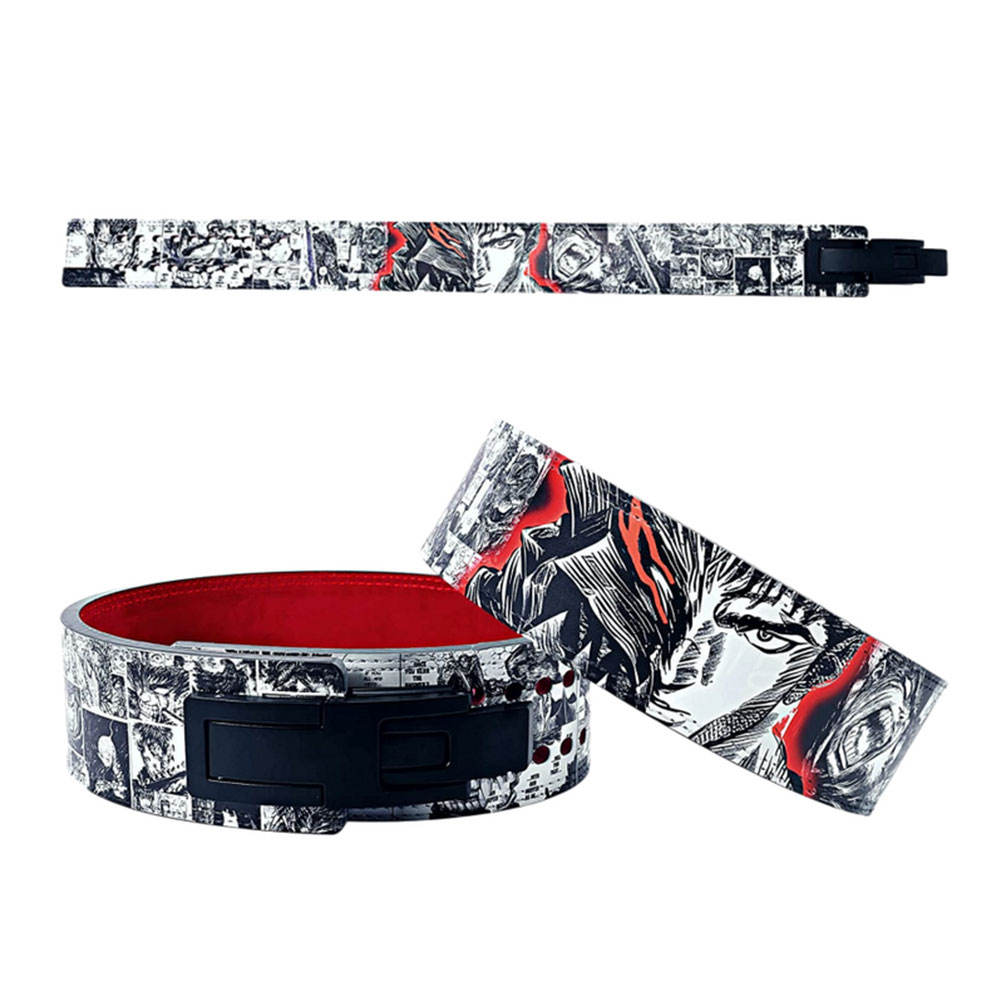 Weightlifting Lever Belt Custom Anime Back Support Waist Belt Gym Training Lifting Leather Fitness Belt With Logo