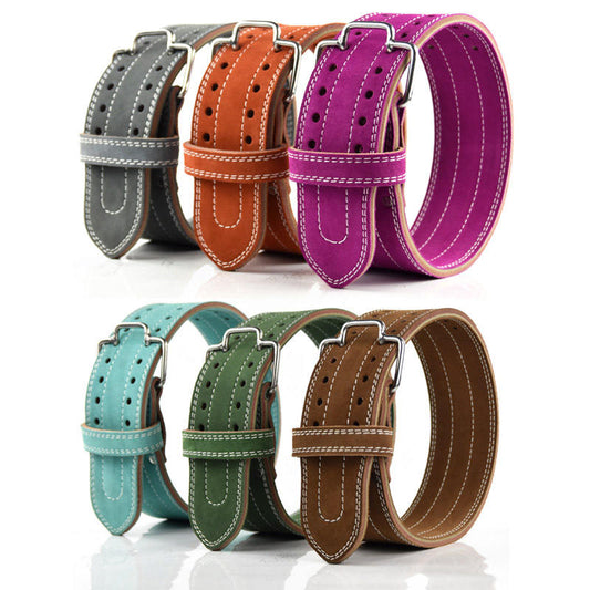 High Quality Men's Gym Weight Lifting Belt Custom Double Button Exercise Fitness Leather Belt-For custom orders, please contact us.