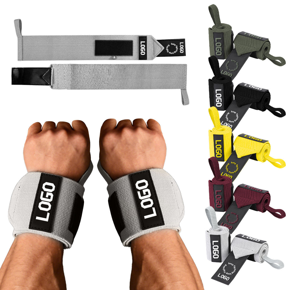 Custom Heavy Duty Wrist Wraps | Thickened Powerlifting Gym Wrist Straps for B2B Bulk Orders