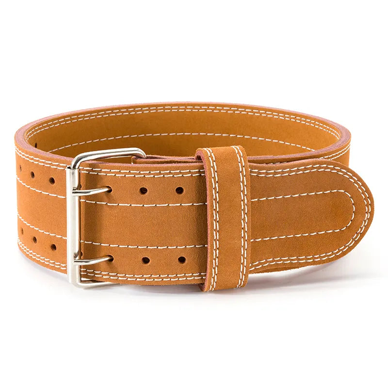 High Quality Men's Gym Weight Lifting Belt Custom Double Button Exercise Fitness Leather Belt-For custom orders, please contact us.