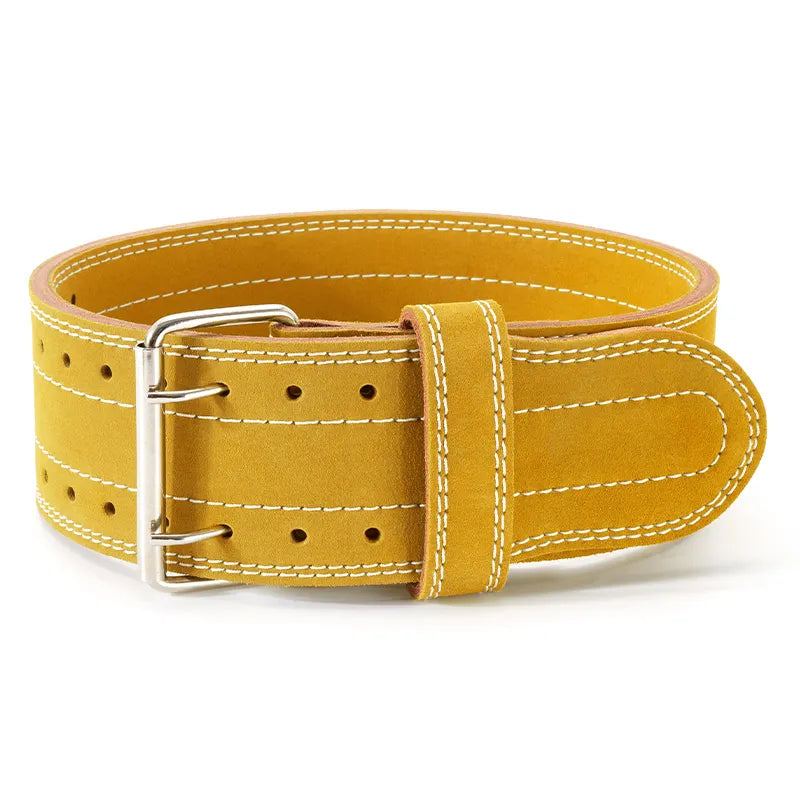High Quality Men's Gym Weight Lifting Belt Custom Double Button Exercise Fitness Leather Belt-For custom orders, please contact us.