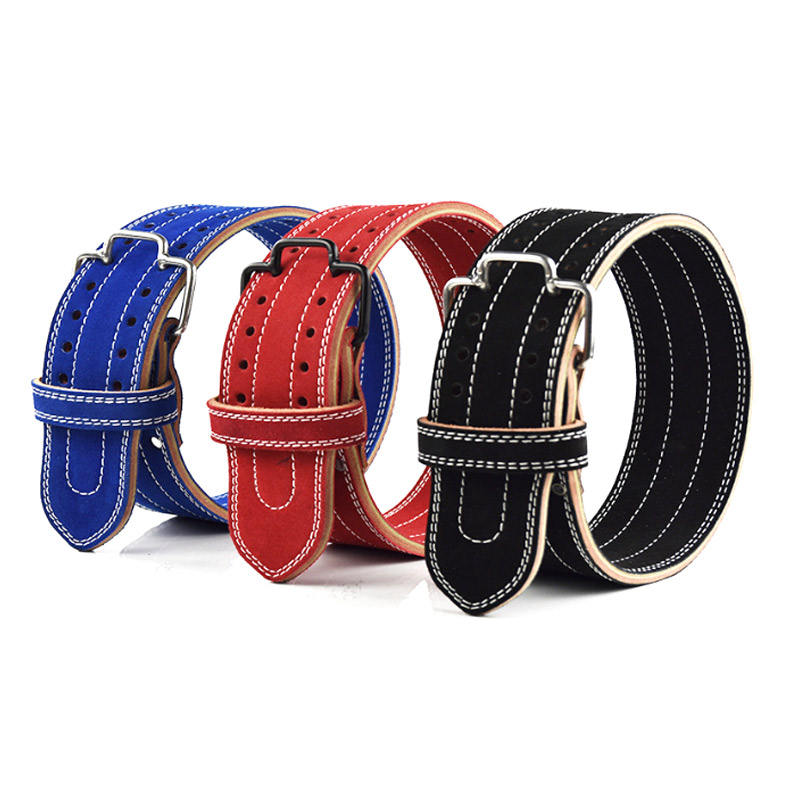 High Quality Men's Gym Weight Lifting Belt Custom Double Button Exercise Fitness Leather Belt-For custom orders, please contact us.